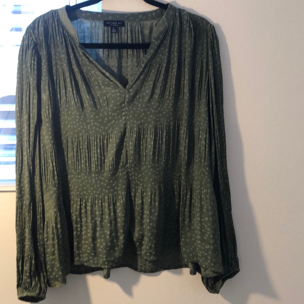 Olive fall current air blouse